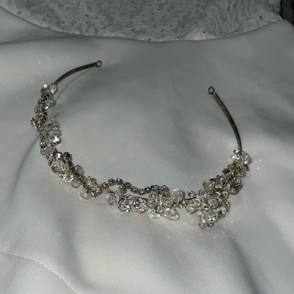 Silver Crystal Rhinestone Bridal Tiara Headpiece Wedding Women’s